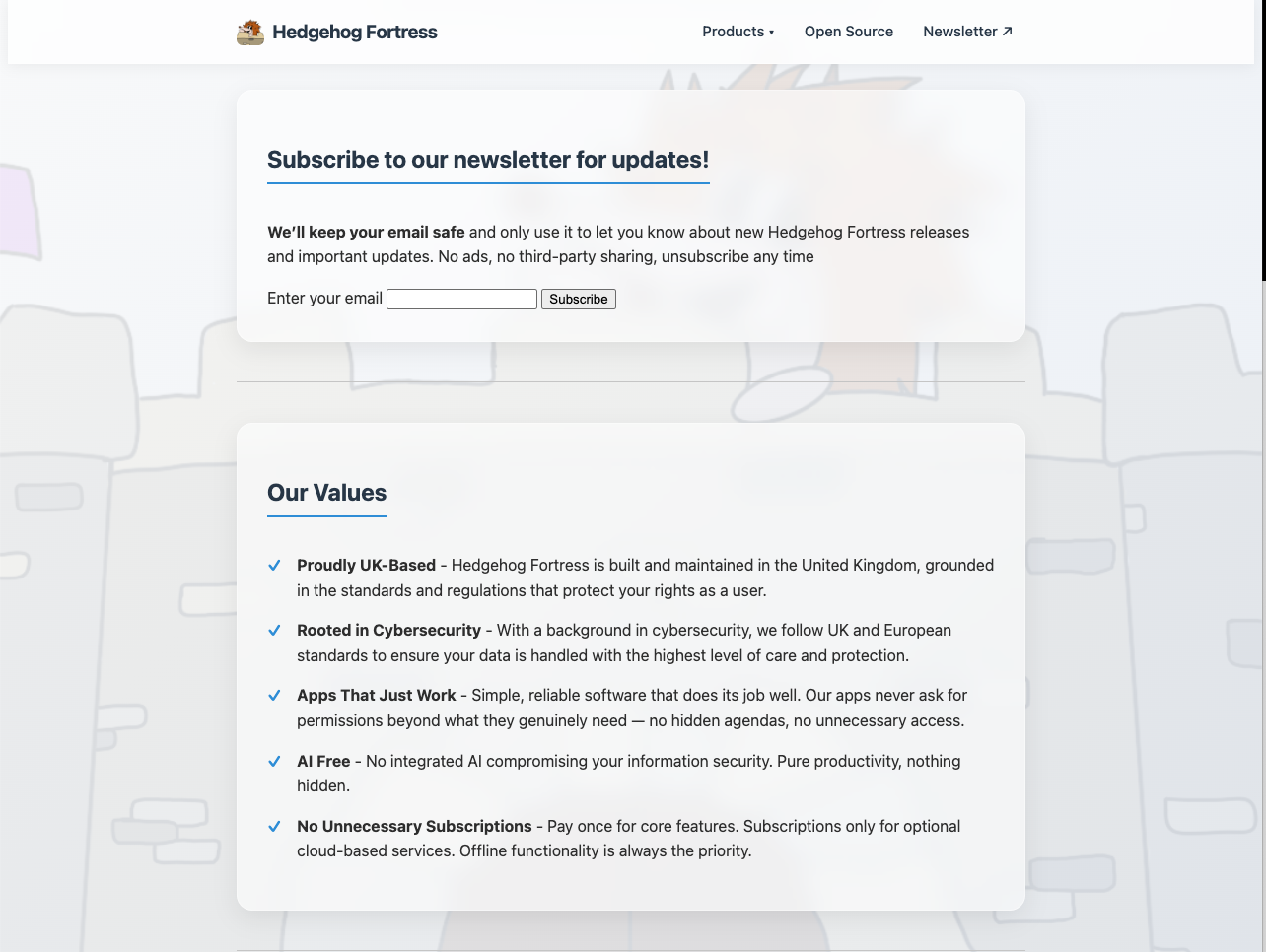 Screenshot of Business Website